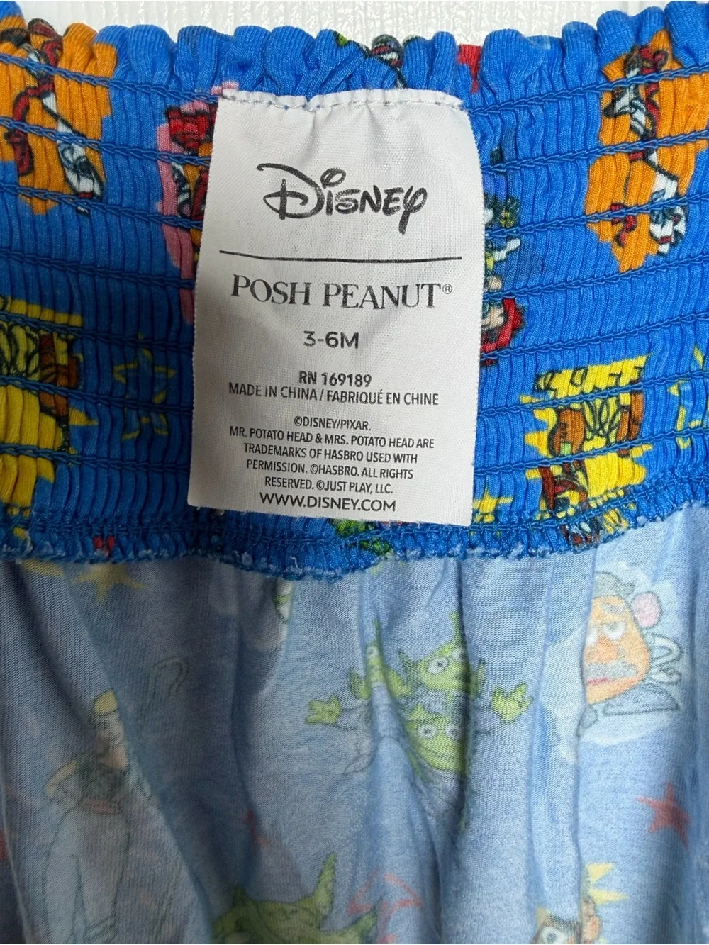 Posh Peanut Disney Toy Story Bamboo Bubble Romper 3-6M Blue